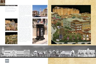 The Village at Queensridge                The Village at Queensridge embraces the
                                          casually debonair elegance of a luxurious
Design/Completion: 2005/2007              European lifestyle, blending the vital energy
Location: Las Vegas, Nevada, USA          of Las Vegas with Mediterranean-influenced
Client: Executive Home Builders/Peccole   Old World architectural styling and an
Nevada
                                          array of contemporary lifestyle options. A
Size: 450,000 square feet/41,821 square
meters of retail; 1.4 million square      true urban “village,” the 29-acre project
feet/130,064 square meters overall        includes 340 residential units adjacent to
                                          dual pedestrian/vehicular avenues flanking
                                          a central fountain park and village market,
                                          and lined with an array of retail, dining and
                                          entertainment venues.

                                          Thirty-five- and fifty-five-foot monument
                                          signs greet visitors at the northern and
                                          southern entries, both of which make use of
                                          roundabouts to siphon traffic along internal
                                          avenues into the heart of the project. Cafes,
                                          bistros, a gourmet market, restaurants offer
                                          al fresco dining and terraced seating, and a
                                          wide array of healthy lifestyle options – health
                                          clubs, bicycle and jogging trails, fitness
                                          classes, luxury spas, European-style salons
                                          – help to weave a true community fabric in an
                                          authentic neighborhood environment.

                                          An alluring and evocative combination of
                                          comfortable spaces, private sanctuaries,
                                          public plazas, gardens, loggias, terraces,
                                          canopies, parks, avenues and piazzas
                                          imbue The Village with a timeless ambience
                                          and a powerful sense of place. The solid
                                          craftsmanship and traditional materials –
                                          stone, slate, brick and stucco – combine
                                          with an artisan sensibility to complement
                                          the combination of energized spaces and
                                          sumptuous luxury. Inspired by the spirit of
                                          a Spanish country villa and infused with the
                                          vibrant, cultured atmosphere and bustling
                                          human activity of a true community, The
                                          Village is something special; an utterly
                                          unique American destination.
 