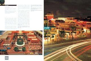 another innovation is Cocowalk’s reduced         Urban Land Institute Award of Excellence –
Cocowalk
                                                scale, with floor-to-floor heights at about      Small-Scale Commercial/Retail Development,
                                                four meters (12 feet), roughly two-thirds of     1992
Design/Completion 1987/1990
Miami, Florida, USA                             the U.S. norm. The smaller scale increases
                                                                                                 National Mall Monitor Centers of Excellence –
Client: Constructa Properties & Grand Oak       intimacy and interaction within and between
Partnership                                                                                      Honorable Mention, 1991
                                                levels.
GLA: 200,000 square feet/ 18,590 square
                                                                                                 City of Miami, Beautification and Environment
meters                                          Cocowalk’s centerpiece is a palm-tree-lined
Building structure: post-tensioned concrete                                                      Award, 1991
                                                open-air courtyard that doubles as a food
Building Materials: masonry with stucco
finish with natural stone and pre-cast          court and entertainment venue. Boutique-
concrete accents                                lined verandas on all levels surround
                                                the courtyard, which opens directly to a
                                                perimeter sidewalk, so visitors can enter the
                                                complex without committing to parking lots,
                                                vestibules, or even stores. Red roof tiles and
                                                stucco siding give Cocowalk the look and
As the first themed urban retail-and-
                                                texture of a Mediterranean village, and are in
entertainment center in America, Cocowalk,
                                                keeping with its South Florida environment.
in Miami, Florida, has played a key role in
                                                Details such as the selection of 15 different
defining the genre. Its three U-shaped levels
                                                kinds of floor tile and a variety of building
contain more than 40 shops, restaurants,
                                                elevation designs create the impression that
nightclubs, and cafés, and a 16-screen
                                                the complex has evolved naturally over time.
multiplex cinema. Parking under and behind
the center enters directly into shopping        FIABCI Prix d’Excellence – Finalist – Retail
levels.                                         Properties 1997

One innovation was making the cinema the        ICSC Design and Development Award – First
project’s anchor; another was locating it       Place Award – Innovative Design of a New
on third floor, with walkways structured to     Project, 1992
draw moviegoers past other merchants. Still
 