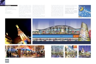 Situated on a curving swath of land just        cinema, bowling alley and a wide array of       of escalator and elevator access to the         running through the LoureShopping design; a
LoureShopping
                                             outside of Lisbon and adjacent to a major       retail and dining options. An extensive glass   center’s interior. At the south end of the      concept reinforced by the flowing curves and
                                             east-west highway, LoureShopping overlooks      facade opens onto all levels of the building    building a large, distinctive truncated glass   organic lines of the structure itself.
Design/Completion: 2002/2005
Location: Lisbon, Portugal                   a large expanse of public green space,          along the eastern edge of the property,         cone, supported by a latticework steel frame,
                                                                                                                                                                                             ULI Awards for Excellence, “Finalist – Europe”,
Client: Sonae Imobiliaria – Servicos, S.A.   parkland and interstate highway beyond.         giving motorists and pedestrians traveling      surrounds escalators rising from the lowest
Size: 645,600 square feet/60,000 square                                                                                                                                                      LoureShopping, Lisbon, Portugal
                                             This vibrant new retail and entertainment       along the adjacent avenue a direct view into    level of parking to the second-floor food
meters
                                             destination’s combination of curving, elegant   the energy and retail activity inside. Large    court. A vibrant high-ceilinged space under     LoureShopping is the first Portuguese
Contact: Jose Quintela                       lines and bright, contemporary styling          graphic advertising panels and lively tenant    a dramatically swooping glass and steel roof,   shopping centre with Environmental
351.2.175.150.00                             and graphics infuse fresh energy into the       graphics animate the exterior of the center,    the food court takes advantage of the scenic    Certification from ISO 14001, in the field of
jquintela@sonaesierra.com                    traditional mall concept.                       and rippling molded canopies and banner         park-view overlook with open-air terraces       works process and construction
                                                                                             signage add depth and texture.                  and tree-shaded balconies. The outdoor
                                             The graceful lines, smooth curves and
                                                                                                                                             features and glass ceiling reinforce a larger
                                             extensive glass frontage of LoureShopping       An attached parking deck includes two
                                                                                                                                             natural theme of the sun, moon and stars
                                             enclose the hypermarket, a six-screen           levels of underground parking with points
 