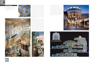 Part of the City Place retail/entertainment       stadium seating reinforces the sensation of
Muvico Parisian 20
                                          complex in West Palm Beach, Muvico Parisian       visiting a grand old movie palace.
                                          20 features a highly themed environment
Design/Completion: 2000/2001                                                                On the third floor – the Premier Level –
Location: West Palm Beach, Florida, USA   based on the Beaux Arts-styled Paris Opera
                                                                                            allegorical statues of the four seasons flank
Client: Muvico Theaters                   House. Elegantly detailed throughout, the
Size: 105,600 square feet/9,814 square                                                      the entrance to the richly furnished Premier
                                          theatergoing experience offers unparalleled
meters                                                                                      Bar and Lounge. A mahogany bar, rich
                                          elegance and attention to detail. From
                                                                                            wood tones of furniture, gilded moldings,
                                          Italian ceramic tile floors featuring custom
                                                                                            tile and marble flooring and a hand-painted
                                          marble mosaic borders and medallions,
                                                                                            dome surmounted by a faux skylight help to
                                          walls decorated with cast stone pilasters and
                                                                                            reinforce the unique identity and distinctive
                                          custom wainscoting, to hand-painted murals
                                                                                            styling of this premier movie destination.
                                          and richly coffered ceilings with intricate
                                          gilded moldings, patrons are surrounded
                                          by the exquisitely fine detail and memorably
                                          opulent surroundings.

                                          Circulation through the multi-level theater is
                                          experienced around the main atrium lobby
                                          space via the Grand Stair or escalators,
                                          with custom-designed alabaster and bronze
                                          chandeliers lighting the way. Concession
                                          counters located on the first and third levels,
                                          the Guest Services counter and a video
                                          arcade and children’s playroom underscore
                                          the fact that customer service is paramount
                                          at Muvico. A columned and draped entry
                                          into each auditorium parts to reveal a mural
                                          of a terraced ocean harbor view portrayed
                                          on each theater’s sound panels, and plush
 