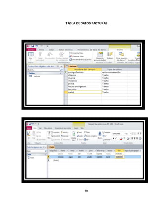 19
TABLA DE DATOS FACTURAS
 