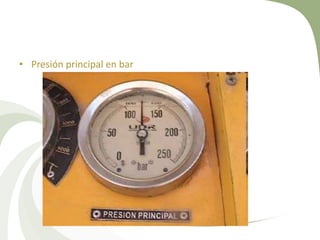• Presión principal en bar

 