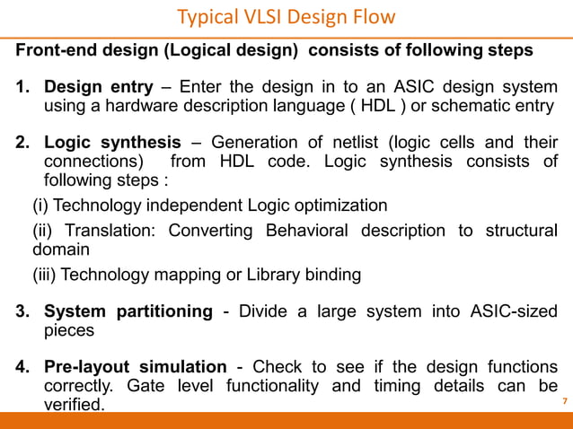 vlsi design flow