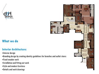 What we do
Interior Architecture:
•Interior design
•Branding design by creating identity guidelines for branches and outlet stores
•Fixed wooden work
•Installation and fitting out work
•Style and modern furniture
•Details and work drawings
 