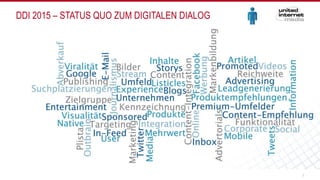 DDI 2015 – STATUS QUO ZUM DIGITALEN DIALOG
7
 