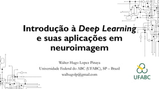 Introdução à Deep Learning
e suas aplicações em
neuroimagem
Walter Hugo Lopez Pinaya
Universidade Federal do ABC (UFABC), SP – Brazil
walhugolp@gmail.com
 