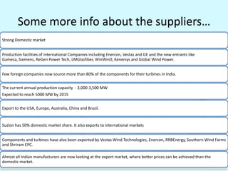 Some more info about the suppliers…