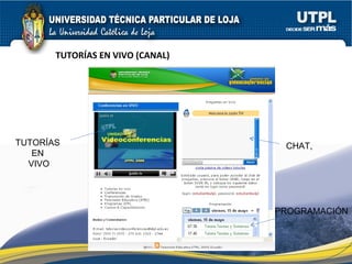 TUTORÍAS EN VIVO (CANAL) CHAT, PROGRAMACIÓN TUTORÍAS  EN  VIVO 