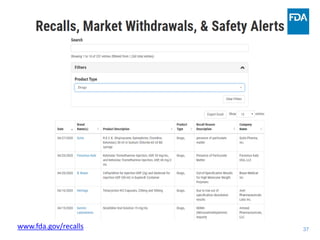 37
www.fda.gov/recalls
 