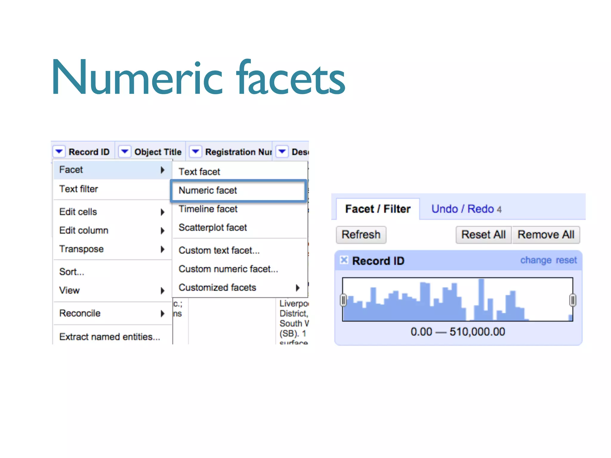 Numeric facets
 