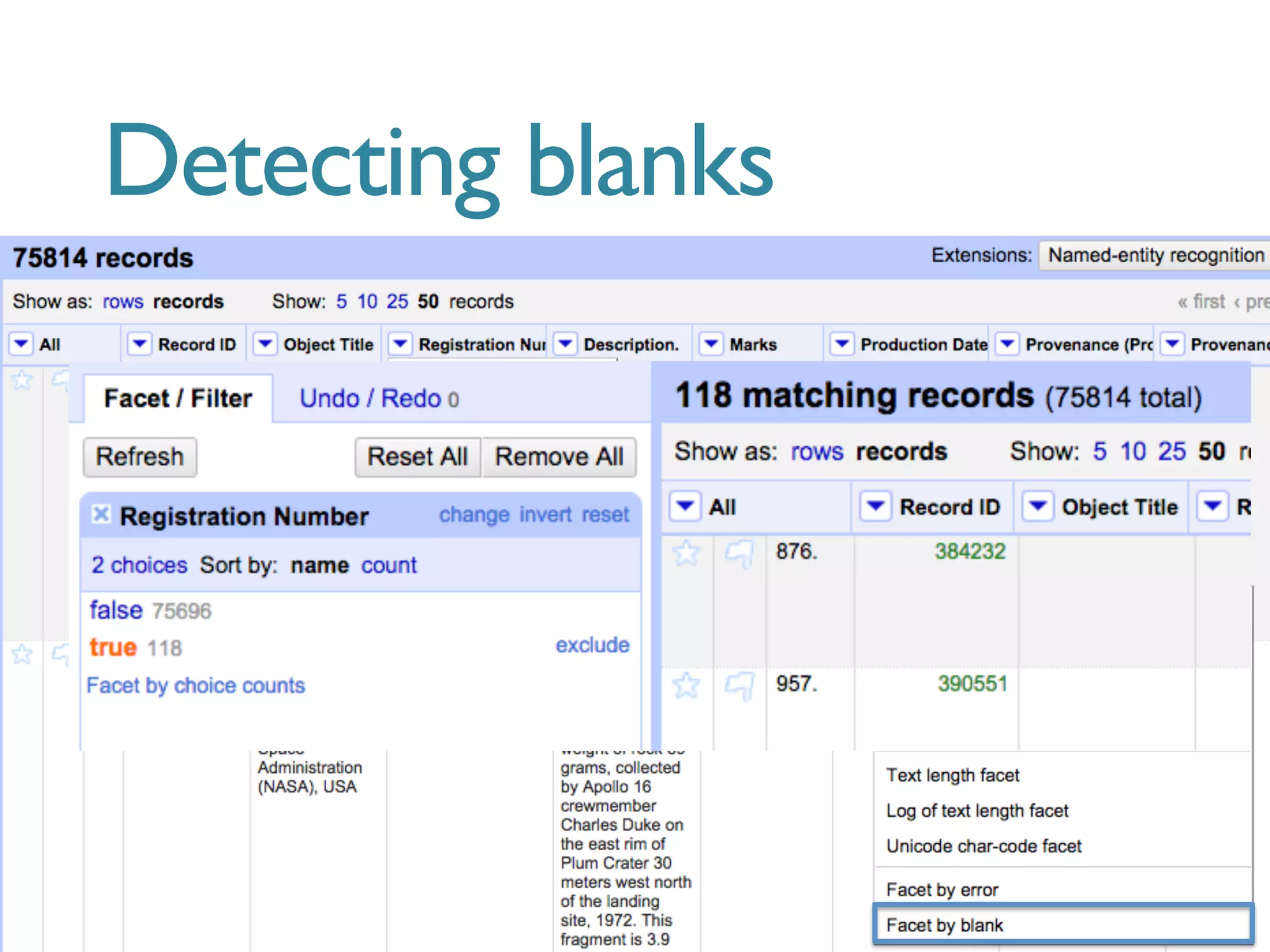 Detecting blanks
 