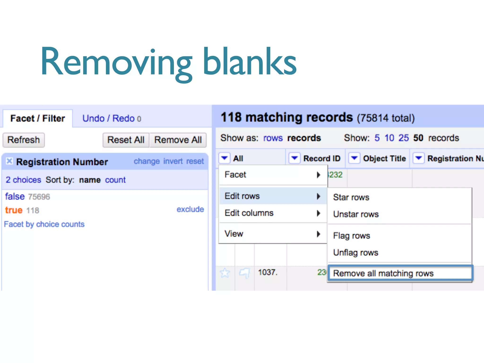 Removing blanks
 