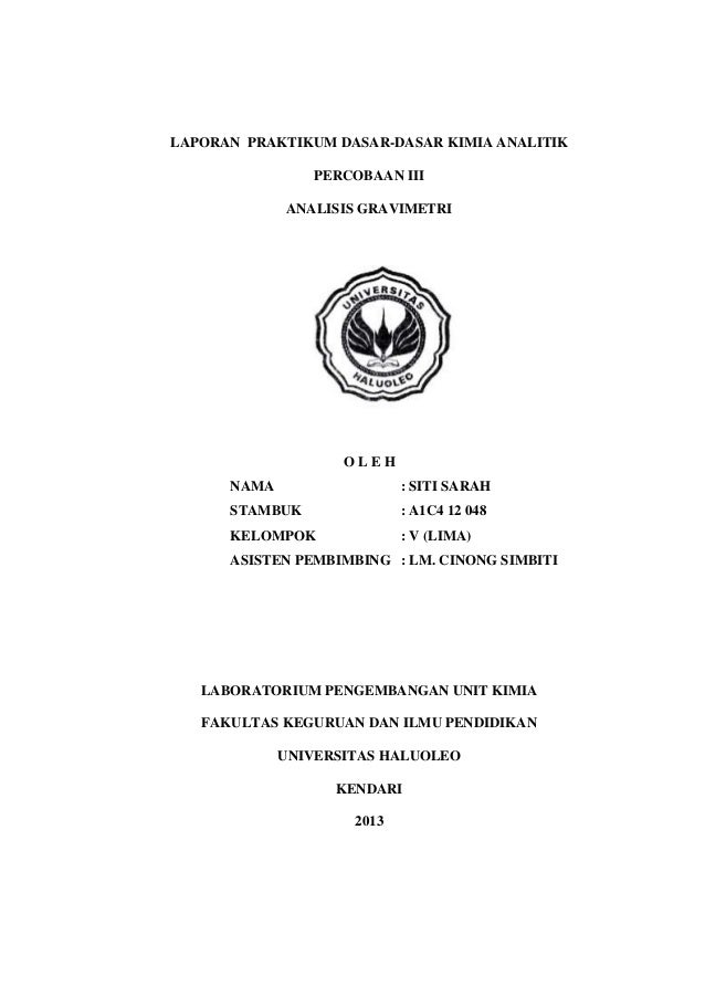 Laporan Analisis Gravimetri
