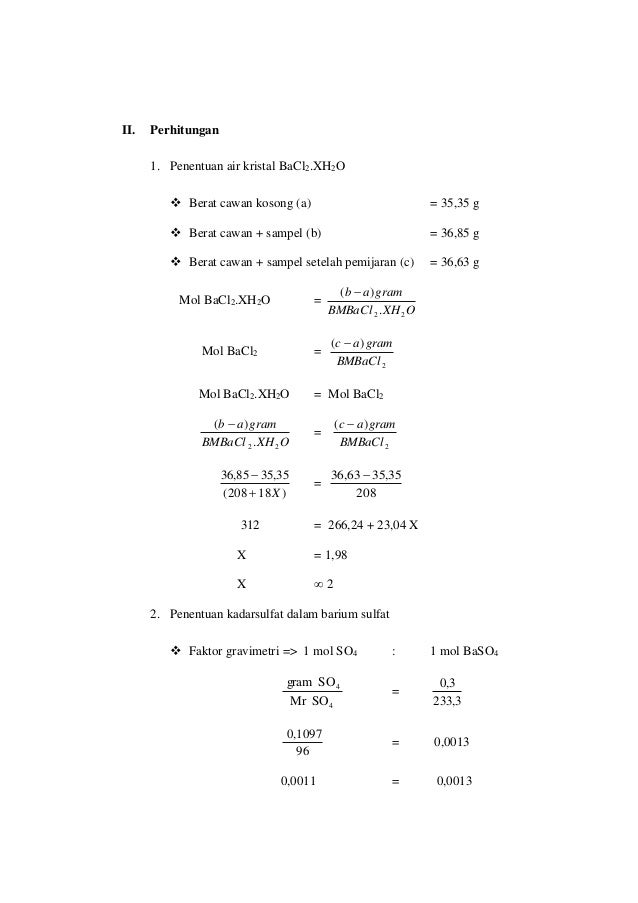 Laporan Analisis Gravimetri Laporan Analisis Gravimetri