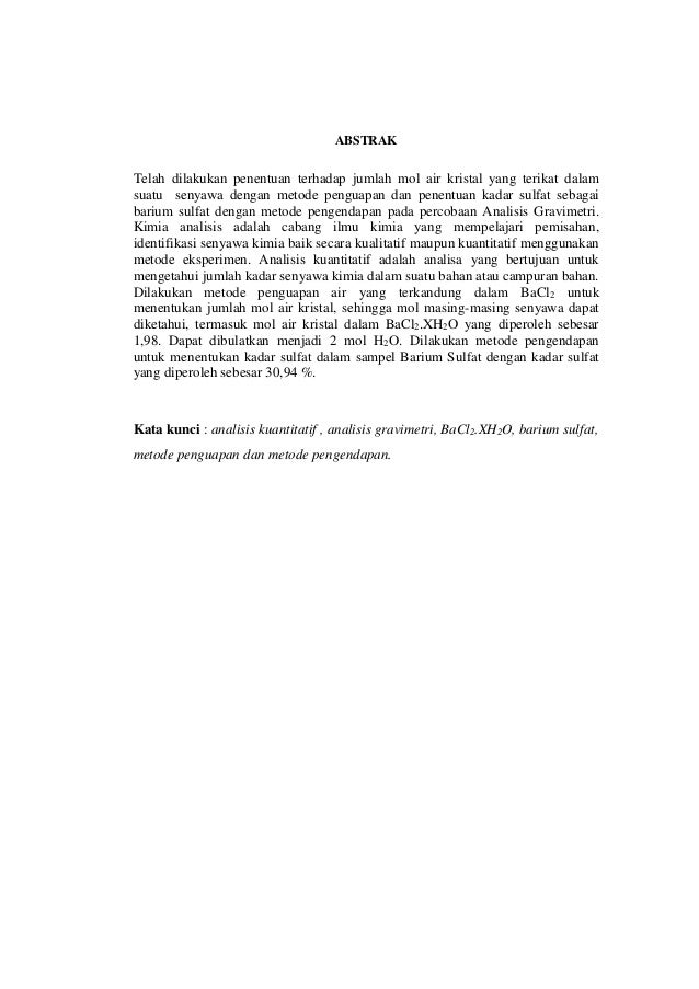 Laporan Analisis Gravimetri