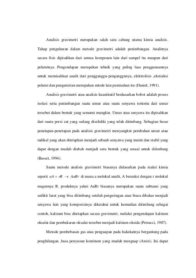 Laporan Analisis Gravimetri
