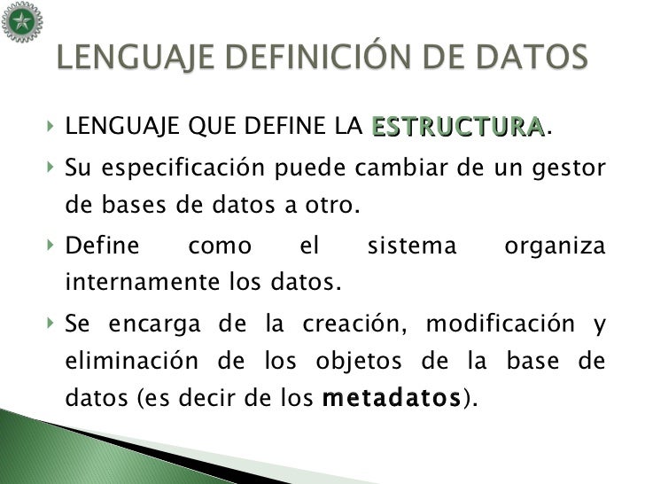 DDL - Lenguaje de definición de datos