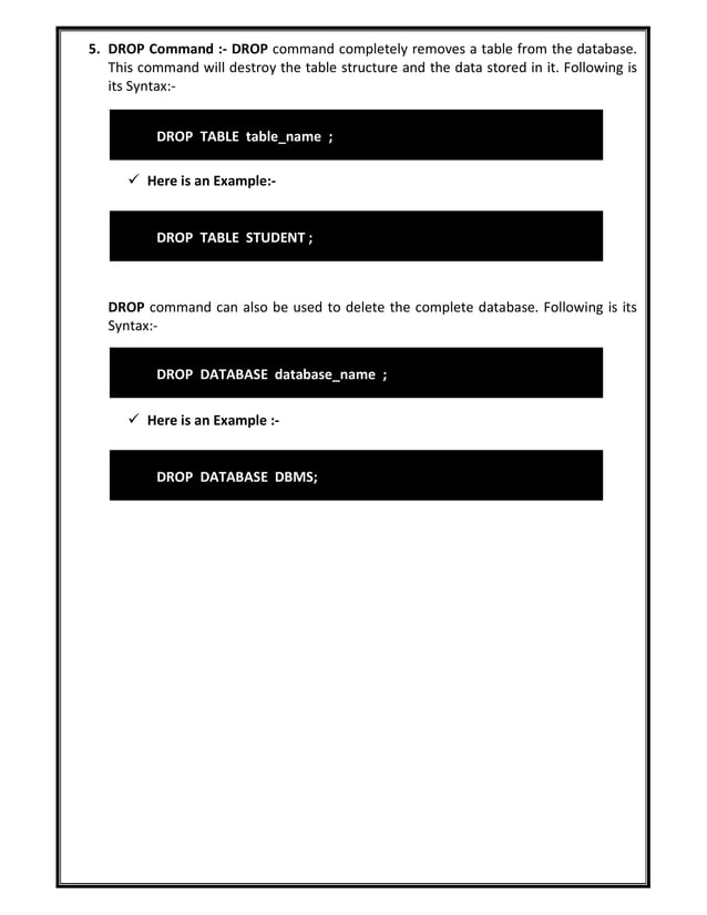 SQL Queries - DDL Commands | PDF