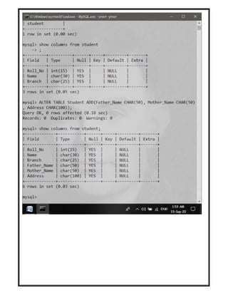 SQL Queries - DDL Commands | PDF