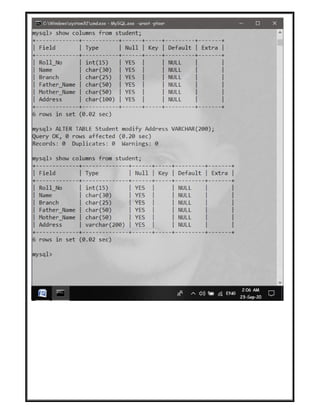 SQL Queries - DDL Commands | PDF