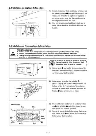 Mode d'emploi Juki CP-180 (Français - 21 des pages)