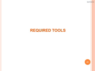 REQUIRED TOOLS
21
5/27/2013
 