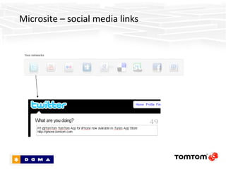 Microsite – social media links 