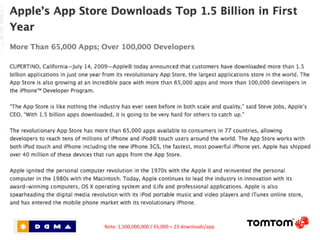 Note: 1,500,000,000 / 65,000 = 23 downloads/app 