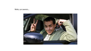 Male, car owners…
 