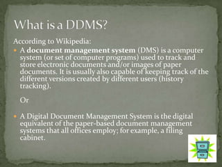 Ddms presentation2011 | PPTX