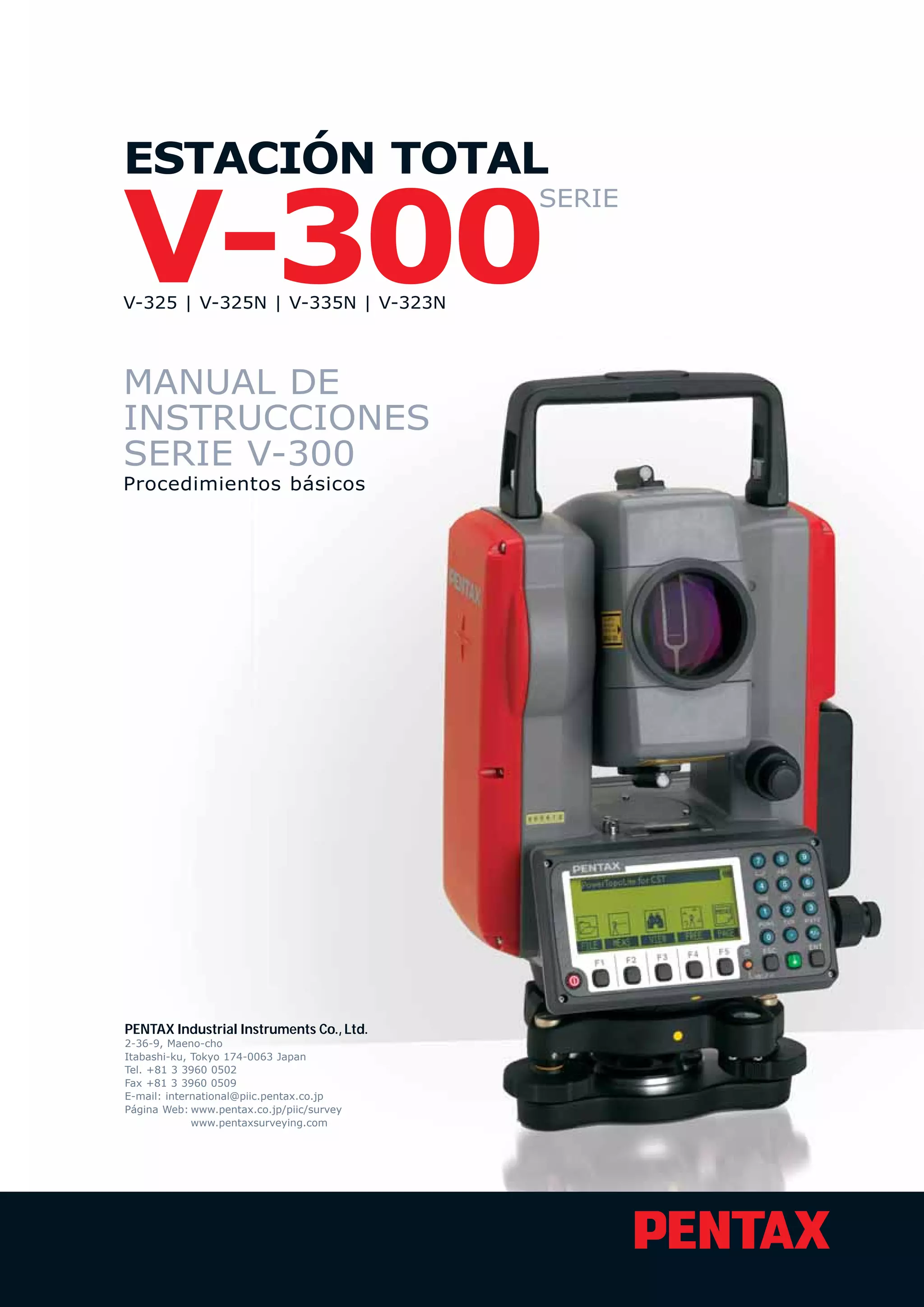 D:DocumentosSenaTopografiaFormacionEstaciones TotalesEstaciones  Totales Pentax V300Manual Basico Estaciones V300 | PDF