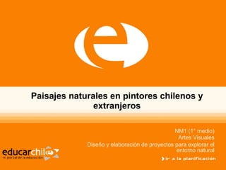 Paisajes naturales en pintores chilenos y extranjeros NM1 (1° medio) Artes Visuales Diseño y elaboración de proyectos para explorar el entorno natural 