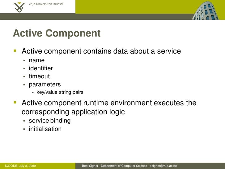 Active Components as a Method for Coupling Data and Services A Data…