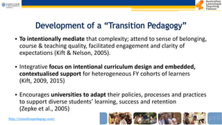 Transition Pedagogy and the first year experience for Higher Degree ...