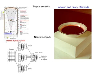 Haptic sensors
Seqüência
e Tempos
de Imagens
RNA 1
RNA 3
RNA 2
RNA Mestre
Sensores
Infrared and heat - offerenda
Neural network
 