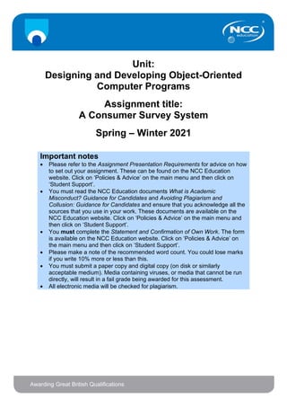 Ddoocp assignment qp spring winter 2021 final | PDF