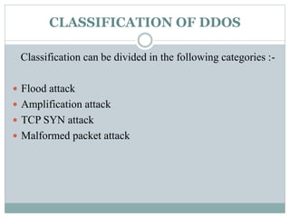 Destributed denial of service attack ppt | PPTX