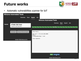 29
Future works
• Automatic vulnerabilities scanner for IoT
 