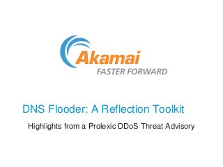 DNS Flooder: A Reflection Toolkit
Highlights from a Prolexic DDoS Threat Advisory
 