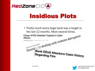 Insidious Plots
.
Live Tweet from the event!
@TheRedZoneCIO
Source: RSA
 