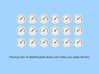 Having lots of dashboards does not make you data-driven.
 