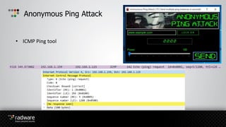 Anonymous Ping Attack
• ICMP Ping tool
 