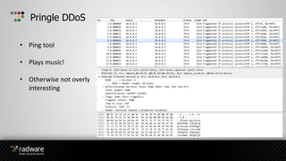 Pringle DDoS
• Ping tool
• Plays music!
• Otherwise not overly
interesting
 