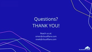 Questions?
THANK YOU!
Reach us at:
omer@cloudflare.com
vivek@cloudflare.com
 