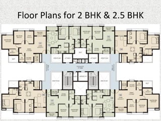 Floor Plans for 2 BHK & 2.5 BHK 