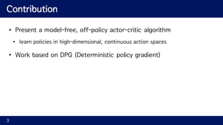 Continuous control with deep reinforcement learning (DDPG) | PDF