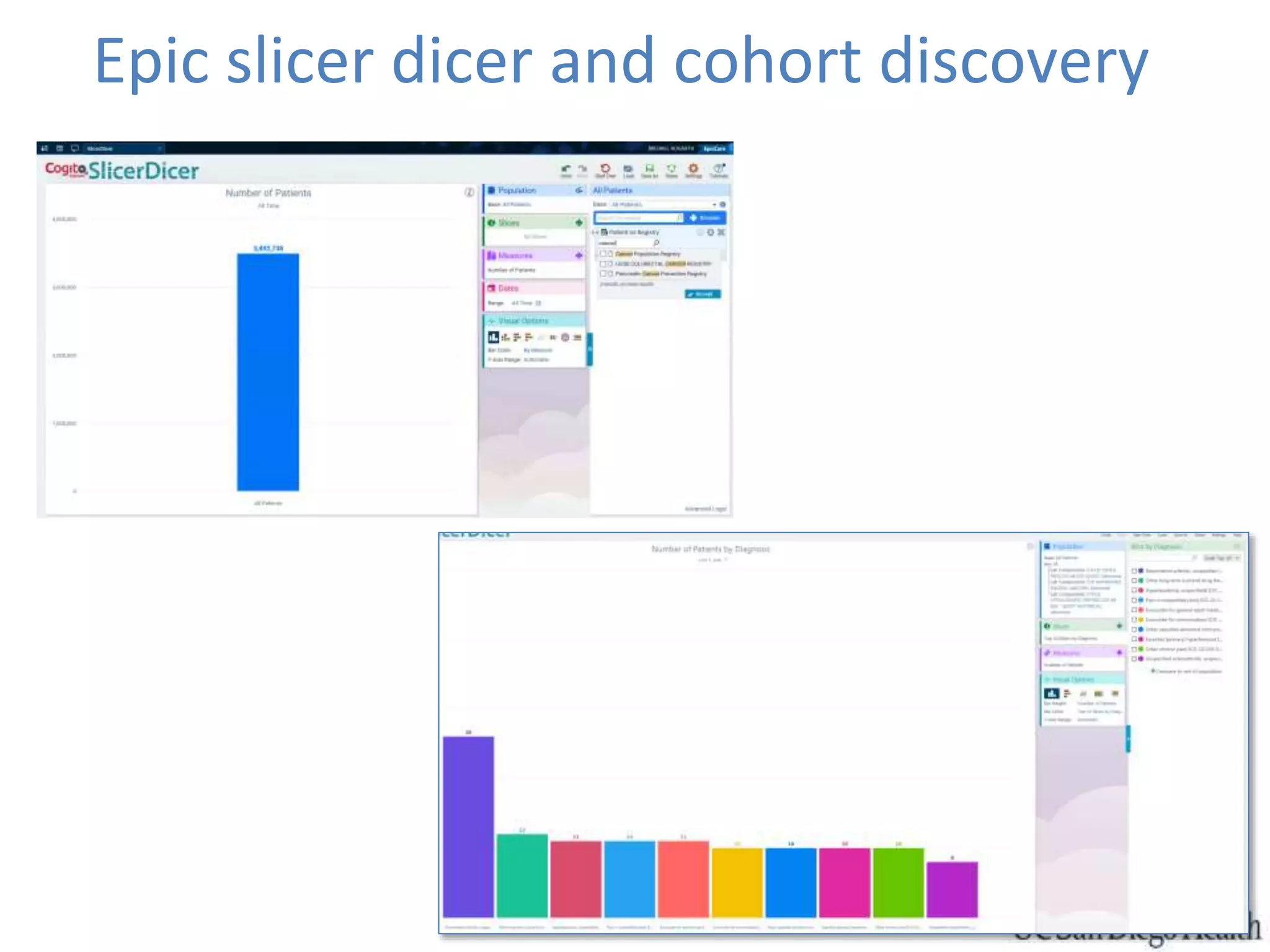Epic slicer dicer and cohort discovery
23
 
