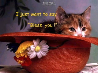 I just want to say “ Bless  you !” 