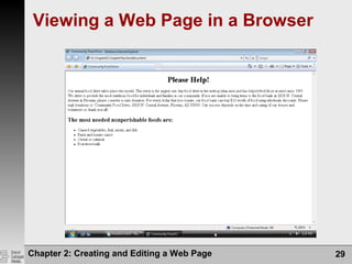 Chapter 2: Creating and Editing a Web Page 29
Viewing a Web Page in a Browser
 