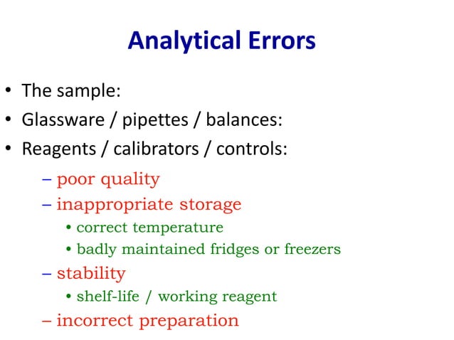 Quality Control in Clinical Chemistry